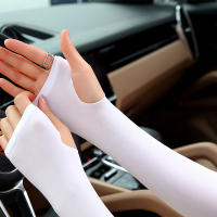 Mangas De Sol UV Para Mujer Y Hombre Guantes De Mano Sin Dedos Para Ciclismo Cubierta Elástica De Seda Helada Anti-Sol Para Conducción Y Verano - details 4