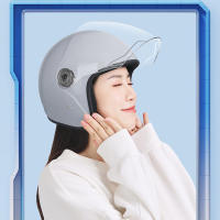 Casco De Motocicleta Eléctrica Seguridad Todas Las Estaciones Universales Medio Casco Impermeable a Prueba De Viento Grueso Cálido Para Mujer - details 1