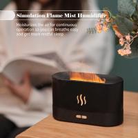 Air Humidifier Essential Oils, Simulation Flame Mist Humidifier 2 Brightness Night Light Quiet USB Humidifier 180ml, with Auto Shut-Off Function White - details 3