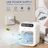 Aire acondicionado portátil, mini aire acondicionado portátil recargable de 25w 2 pulverizadores de aire frío, ventilador de frío personal de 2 velocidades, adecuado para aire acondicionado de habitaciones pequeñas en dormitorios, oficinas y exteriores - details 6