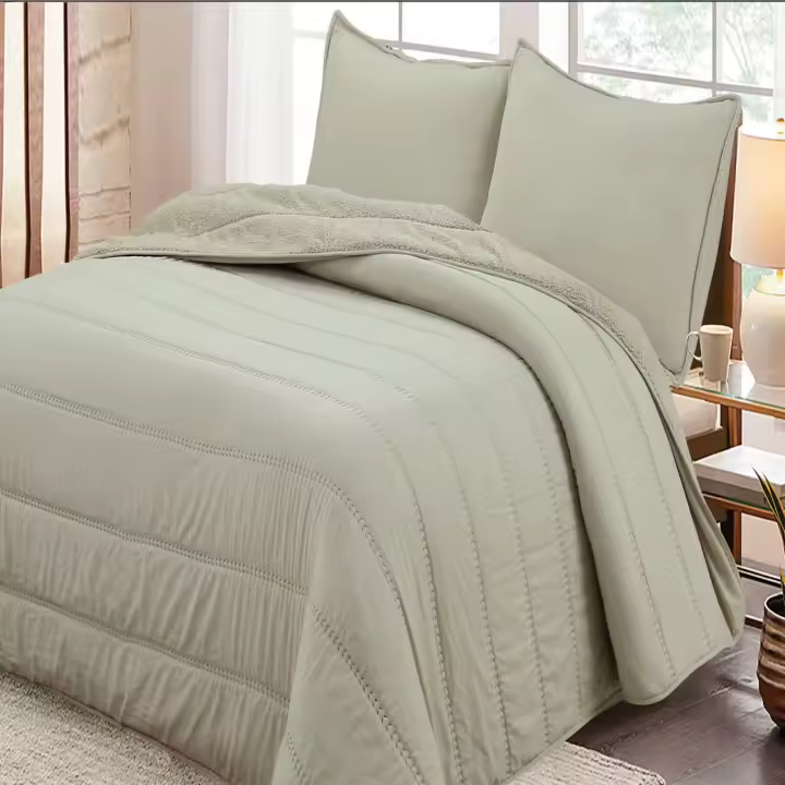 Vivid Torral - Edredón Borrego Trafalgar Beige Ultrasuave Lavado a la Piedra Sherpa Invierno Otoño 2025 + Fundas de cojines* 4 Colores Disponibles - 1