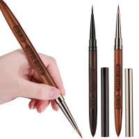 Cepillo De Arte De Uñas Con Mango De Madera Redondo Y Herramientas De Manicura Metálicas Línea De Dibujo Triangular Espátula Plana Para Pintura - details 0