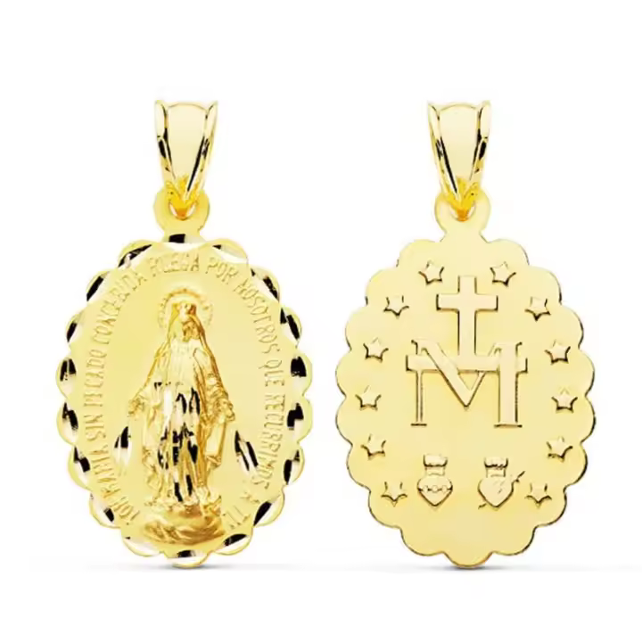 FALOMIR - Medalla Virgen Milagrosa oro 9k PM-9K260082 - se entrega con estuche y marca de contraste oficial - 1