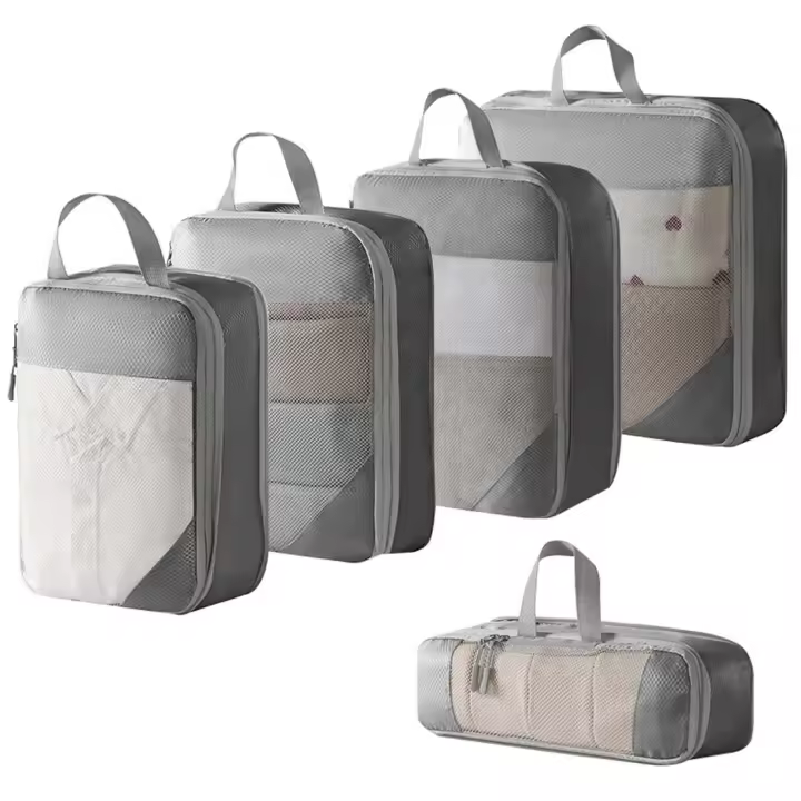 Juego 5 Bolsas Viaje Comprimidas Ropa, Zapatos y Equipaje - 1