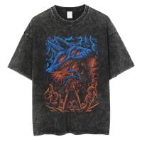 Camiseta Oversize Vintage De Anime Chainsaw Hip Hop Para Hombre Negro Suéter Casual Manga Corta Estilo O-Neck Unisex - details 3