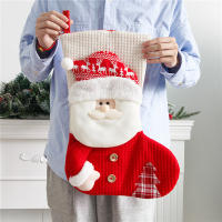 Grande Calcetín De Navidad Rojo Y Blanco Tejido Decoración Para El Hogar Y El Hogar De San Nicolás Porta Regalos Para El Hogar - details 3