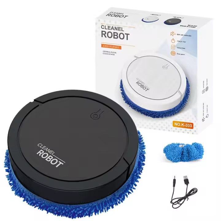 Robot aspirador, succción sin redos, aspiradora robótica automática, Delgada, ideal para Pelo de mascotas, capacidad de agua USB 1200mAh, 4H - 1
