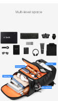 Mochila De Viaje Para Hombres Con Gran Capacidad 50L Mochila De Negocios Con Portátil De 17 Pulgadas Mochila De Senderismo Con Bolsa Para Zapatos - details 4