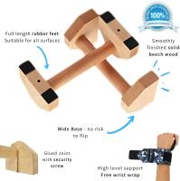 Soporte De Empuje En Madera Para Ejercicios Antideslizante Paralletas Manijas De Entrenamiento De Fuerza En Casa Equipo De Fitness Calisthenics - details 5