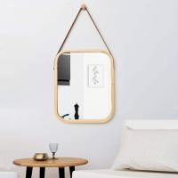 ARISE SHOP-Espejo bambu rectangular 41x33cm correa cuero - details 4
