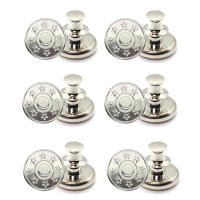 6pcs Botones De Malla Ajustables Y Desmontables Vintage Metálicos Para Ropa Accesorio I-Boton Costura Libre Garantía De Calidad - details 0