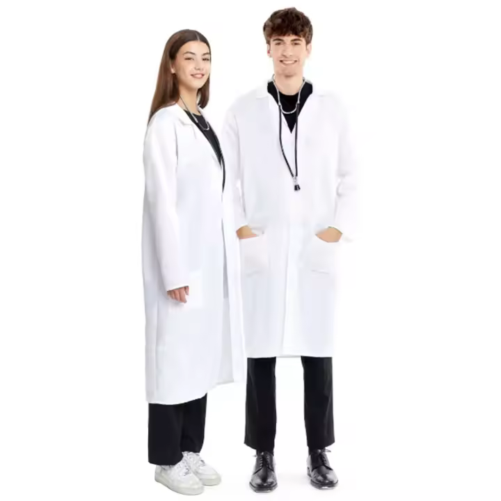 Tradineur - Bata blanca adulto de fibra sintética, disfraz doctor, médico, incluye bata, accesorios no incluidos, carnaval, halloween, cosplay, (Unisex, talla XL) - 1