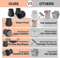 16 protectores de suelo para las patadas de Silla, fundas de silicona para proteger el suelo, protectores antideslizantes para muebles - details 2
