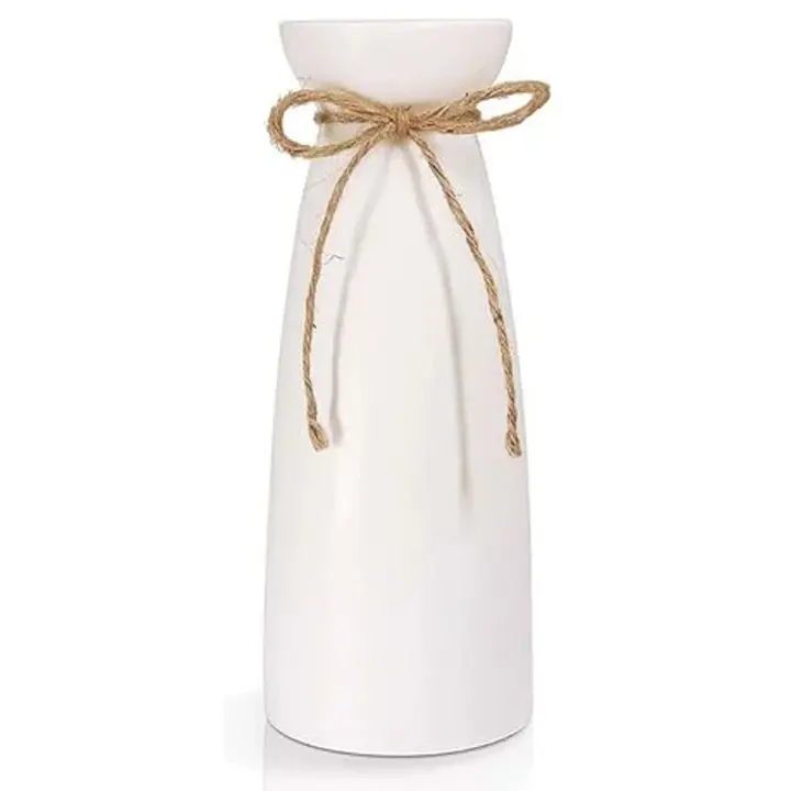 Florero de Cerámica, florero Blanco Grande, decoración Moderna de florero de Mesa, florero decorative de alta calidad, para el hogar, Fiesta, Centro de Mesa de Boda (23cm) - 1