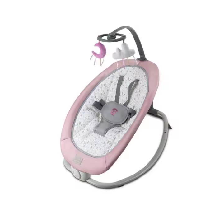 Asalvo Hamaca para Bebé Fold - Hamaquita Bebé con Música y Vibración Relajante, Arnés de Seguridad, Textil Desenfundable y Lavable - 1