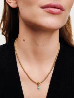 Pandora - Charm Colgante de Círculo de eternidad Azul Turquesa-Baño de Oro de 14K - details 1