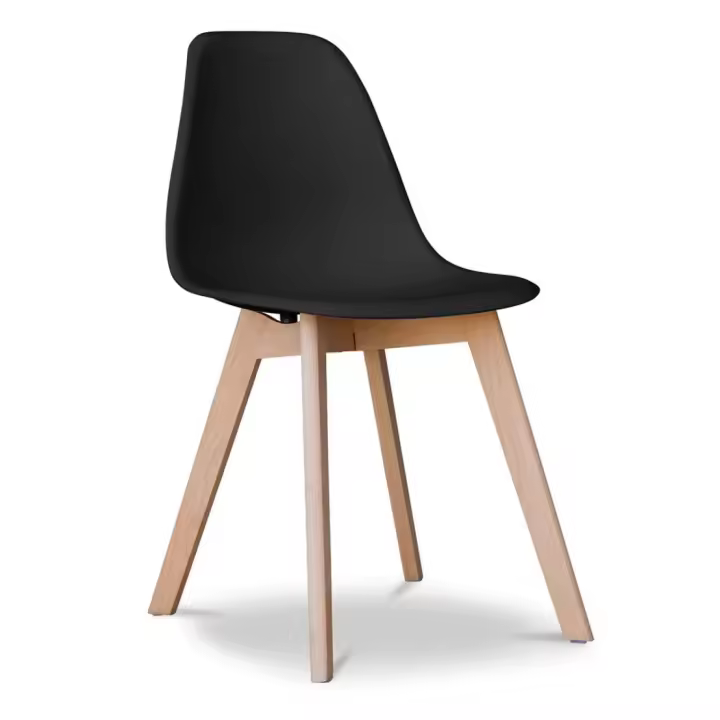 ORION91 Silla ARA Color Negro 🖤 y Patas Haya 46x55x83 cm Comedor Oficina Salón Teletrabajo Cocina - SpazioLuzio - 1
