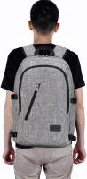 15,6 pulgadas portátil impermeable antirobo Mochila De los helbres (Con Puerto de carga USB) de Negocios mochila ordenador portátil de trabajo de viaje de Doble USO Bolsa-Gris - details 3