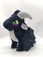 Juguete De Peluche Dragón De Alas De Fuego Animal De Peluche Suave Para Niños Y Niñas Regalo Especial Con Ojos Grandes Y Negro Cool Decoración De Habitación - details 2