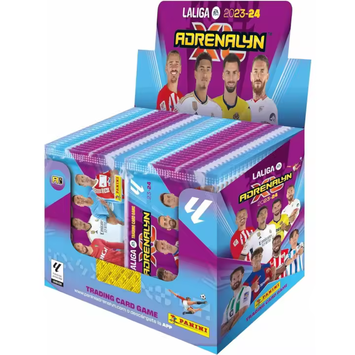 Caja 50 Sobres Panini Adrenalyn XL 2023-24 Lamine Yamal Bellingham Griezmann Real Madrid Barcelona - 1