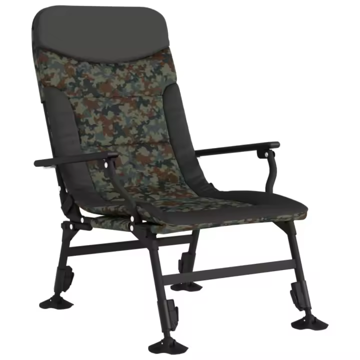 Silla de Pesca con reposabrazos plegable camuflaje - 1