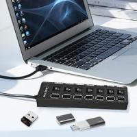 Adaptador de HUB USB 2.0 con 7 Puertos con Interruptor de Encendido LED Individuales, 480 Mbps Speed Data Hub, USB 7 en 1 Puerto Múltiple para PC, Ratón, Teclado, Disco Duro, Impresora - details 2