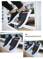 Zapatos Para Hombre Blanco Moda 2024 Cuero Cómodo Casual Planos Tallas Grandes Jóvenes Escuela Patinaje Zapatillas - details 32