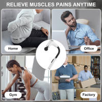 Pistola de masaje con mango extensible de percusión, pistola de masaje de percusión para aliviar el dolor, masajeador muscular de tejido profundo de mano para la espalda, regalo relajante, pantalla LED, apto para FCC CE (blanco) - details 4