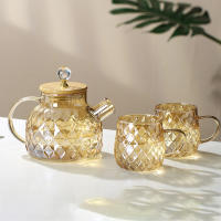 Hervidor De Té De Vidrio Con Tapa De Bambú Y Filtro Desmontable Cuerno De Champaña Para Té En Hoja Suelta Y Té De Flores 0.8/1.5/1.8L - details 11
