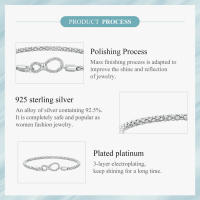 Bamoer Pulsera Básica De Amor Infinito En Plata 925 Para Mujer Enchufa Platinada Regalo De San Valentín SCB260 Estilo Clásico Geométrico - details 4