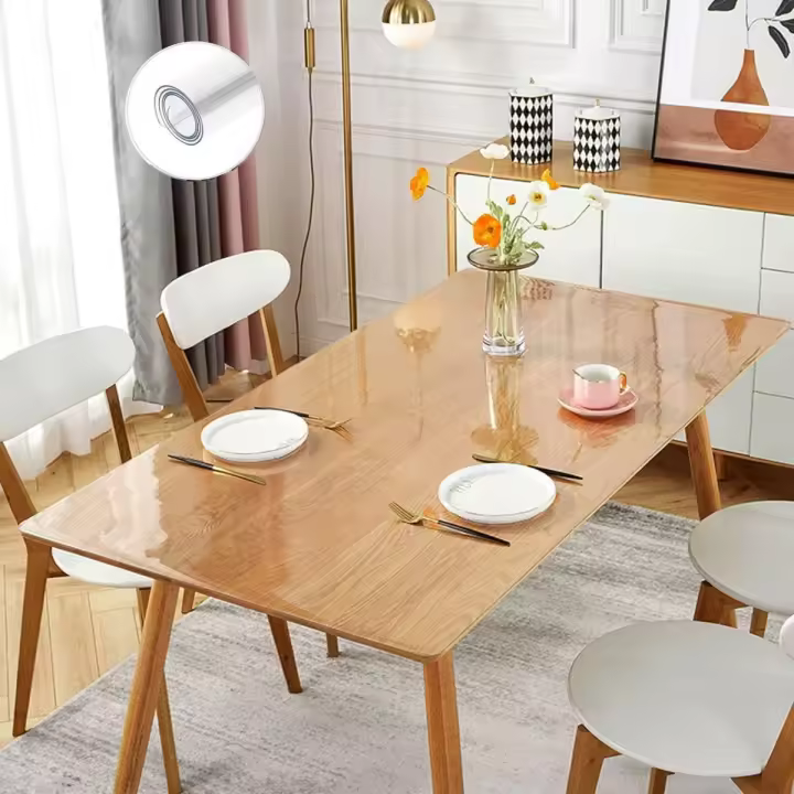 Nueva Funda De Mesa Transparente Y Impermeable De PVC Grueso Con Patrón De Cocina Funda De Mesa Suave Para Vidrio Y Madera - 1