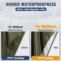 Poncho de lluvia impermeable con mangas y bolsillo, ligero y reutilizable, chaqueta impermeable con capucha para actividades al aire libre, Talla única - details 0