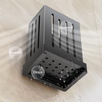Cesta De Madera Para Palillos Y Cuchillos Soporte De Pared Para Almacenamiento De Utensilios De Cocina Plástico No Perforante - details 1