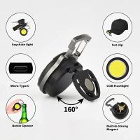 Linterna De Bolsillo LED COB Portátil Con Abrebotellas Luz De Trabajo Miniatura Recargable Tipo C Para Camping Al Aire Libre - details 2