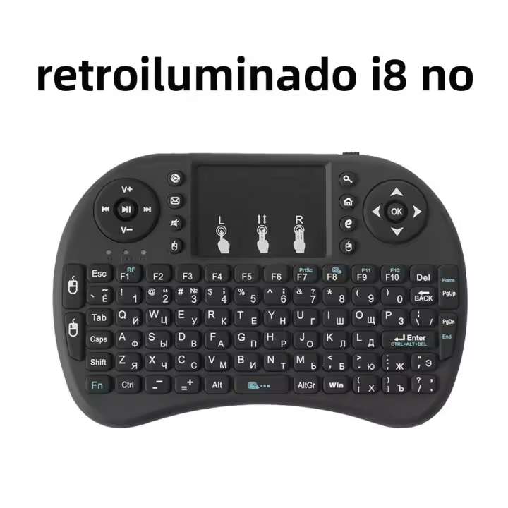 Teclado Inalámbrico Mini I8 2.4G Bluetooth Con Ratón Aire Multicolor Retroiluminado 7 Colores Remote Touchpad Para Android TV Box PC Laptop Soporte Ruso Inglés - 1