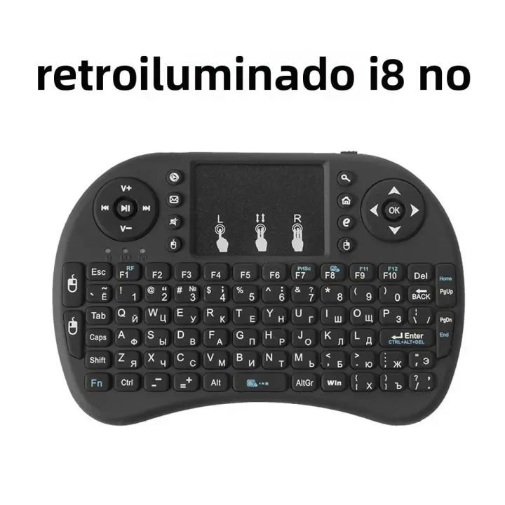Teclado Inalámbrico Mini I8 2.4G Bluetooth Con Ratón Aire Multicolor Retroiluminado 7 Colores Remote Touchpad Para Android TV Box PC Laptop Soporte Ruso Inglés - 1