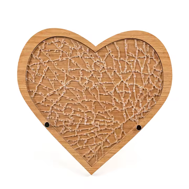DAM. Puzle y marco de madera con 169 piezas de acrílico. Diseño Puzle imposible, Corazón. 19x1x20cm. - 1
