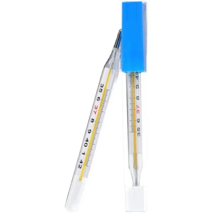 Termómetro médico de Vidrio de Mercurio, Medición DE LA Tema Corporal para niños Adultos, paquete de 2 - 1