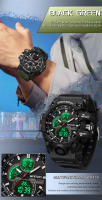 Reloj Militar Para Hombre SANDA Resistente Al Agua 50m Con Pantalla LED Y Cuarzo Deportivo Reloj De Pulsera Grande Con Luz Nocturna Y Alarmas - details 1