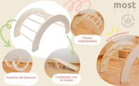 MOST DECO Arco Pikler Montessori de madera maciza sostenible con 8 listones para el aprendizaje de los peques ideal como regalo de cumpleaños para primeros pasos - details 0