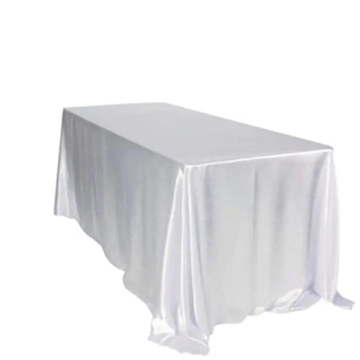 Mantel De Satén Rectangular Para Boda Fiesta De Cumpleaños Baño De Marea Navidad Decoración De Banquete Y Comedor En Casa Color Blanco - 1