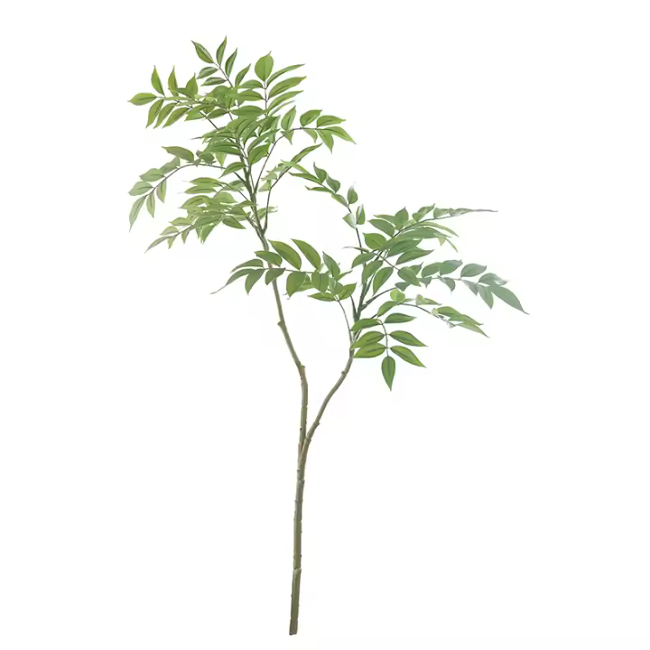 Planta Artificial De Bambú Grande 110cm Con Hojas De Nandina Verdes Falsas Para Decoración De Jardín Y Hogar Disponible En Tienda En Línea - 1