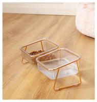 Tazón Doble Para Gatos Con Soporte Antideslizante Transparente Tazón De Agua Para Perros Y Gatos Alimentador De Animales - details 2