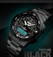 Reloj Deportivo De Moda SKMEI Para Hombres Cuarzo Digital Resistente Al Agua Con Contador Regresivo Y LED Reloj Masculino De Pulsera Acero Inoxidable - details 4
