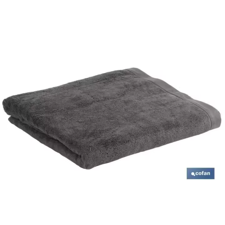 Toalla ducha gris antracita gr.580/m2 modelo piedra 70x140cm - 1