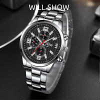 Reloj Deportivo De Moda Para Hombres Reloj De Pulsera De Acero Inoxidable Cuarzo Calendario Luminoso Cuero Casual Reloj De Mano - details 9