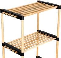 Estantería Modular Slim Multiusos 丨5 Estantes de Madera Natural para Baño, Entrada, Cocina y Oficina丨Organización Ecológica y Compacta丨Estante Resistente para Toallas, Libros, Productos de Limpieza o Decoración丨Tamaño 28 x 49 x 129.5 cm丨Montaje fácil - details 3