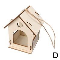 Caja De Pájaros De Madera Miniatura Para Exterior Casa Colgante Para Pájaros DIY Pintura Decoración De Jardín Cova Para Papagayo - details 18