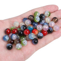 Alrededor De 20 Piezas De Cuentas Redondas De Vidrio Para DIY Joyería Combinación Doble De Flores Fragmentadas Hechas a Mano - details 2