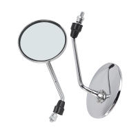 Par De Espejos Retrovisores Universales Para Motocicleta En Cromo Adecuados Para Honda Harley Moped Scooter Con Túnel De 8mm 10mm - details 8